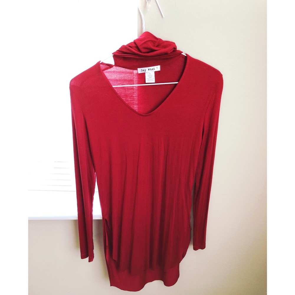 Long Sleeve, Choker Top. By: SAY WHAT?